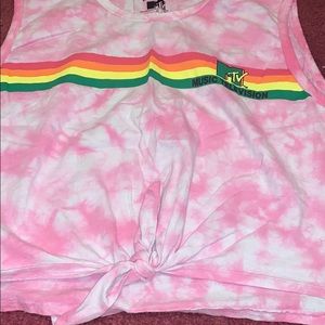 Mtv. tie-die crop top